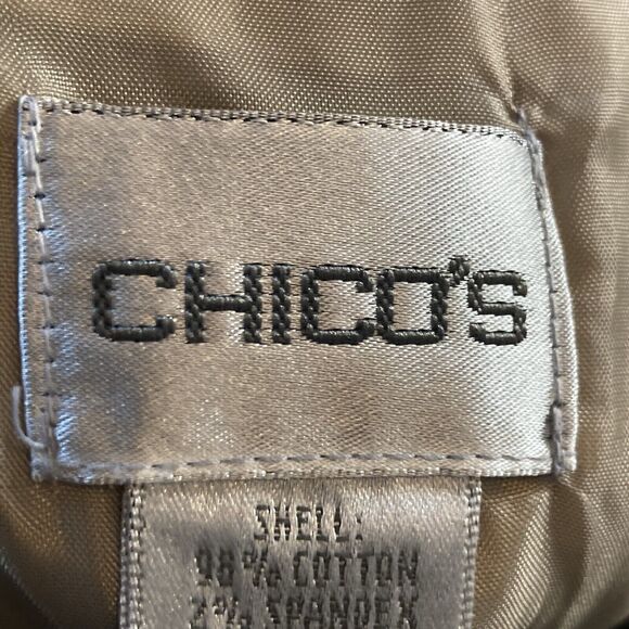 Chicos Jacket Womens‎ Large Rosina Metallic Dream Beige Neutral Embroidered - Picture 6 of 9